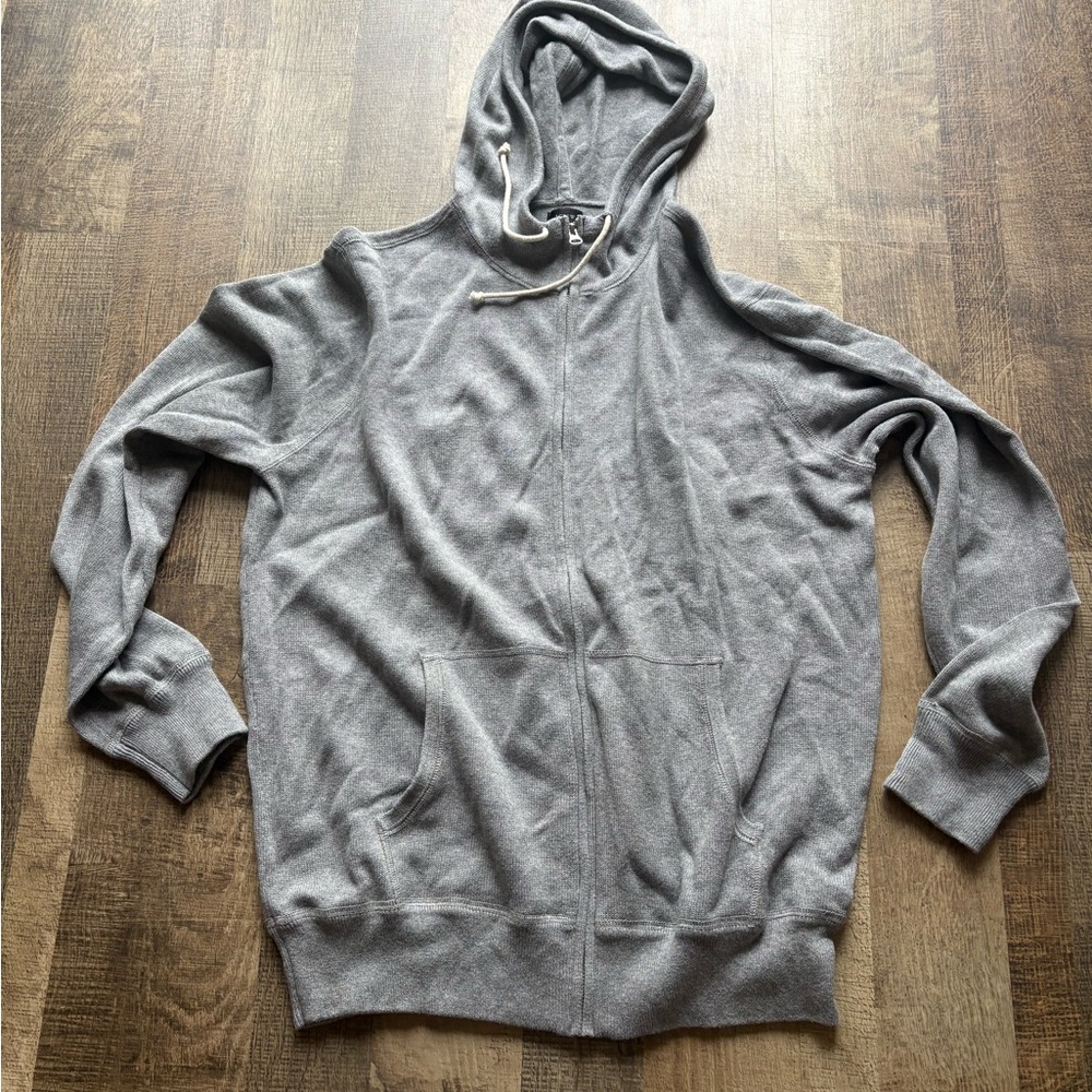 J. Crew Men's Heather Gray Zip-Up Hoodie